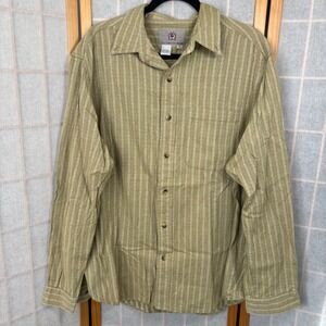 The Territory Ahead Mens Size M Long Sleeve Button Down Shirt Green Geo‎ Cotton